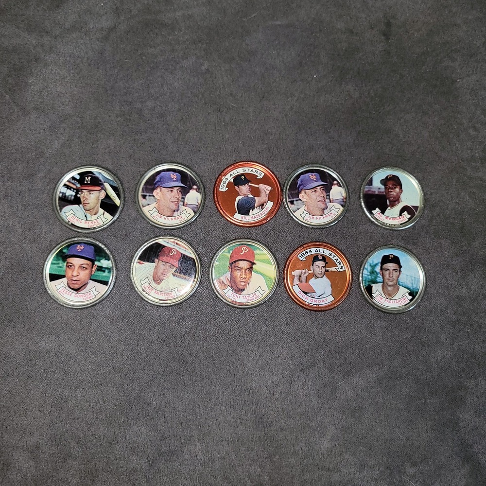 1964 Topps Baseball Coin Lot (10) Groat Hickman Pagliaroni Gonder CF 12423